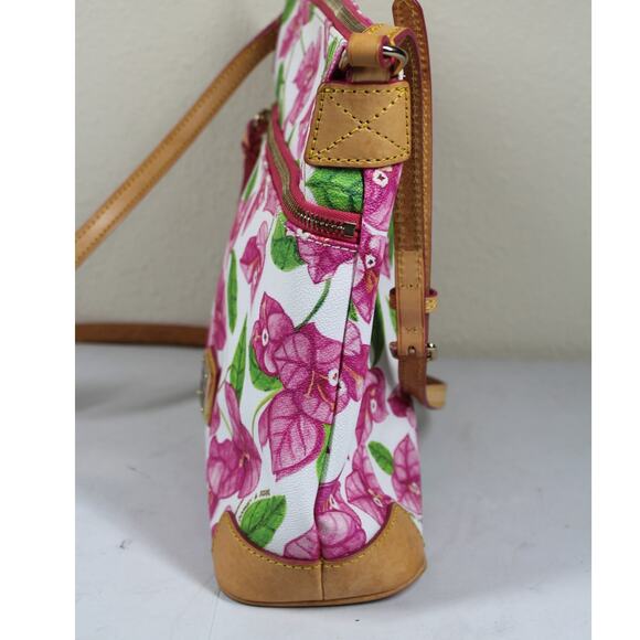 Dooney & Bourke Pink and White Floral Bougainvillea Crossbody Shoulder Bag - Picture 3 of 7